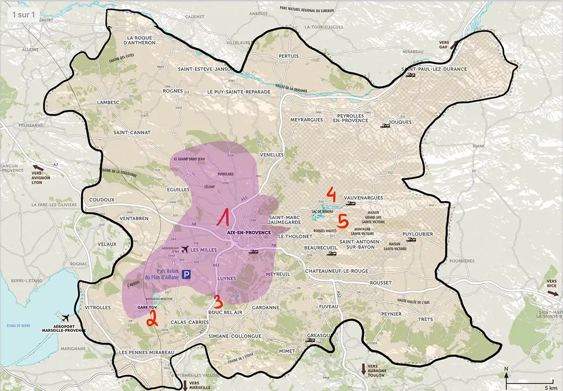 Carte pays d'Aix en Provence