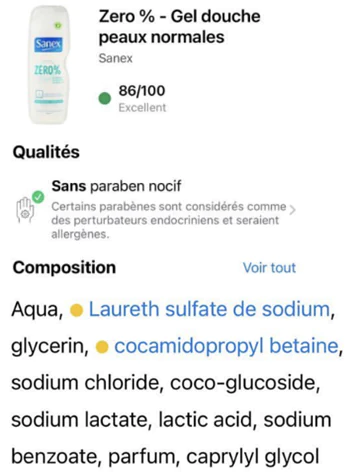 Sanex zéro pourcent - gel douche peaux normales